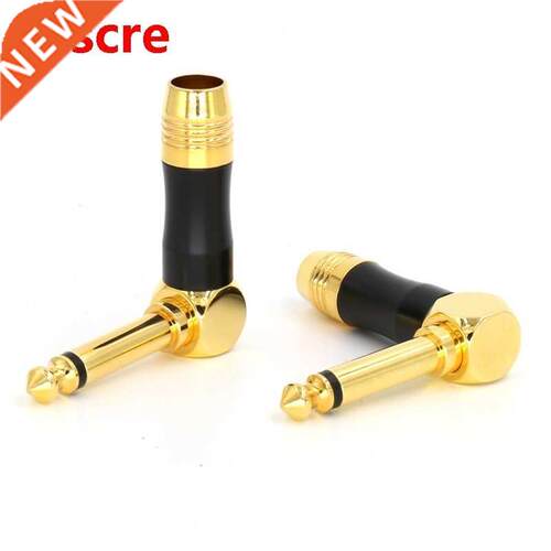 4pcs two poles 6.35mm 90 Degree right angle male phone jack