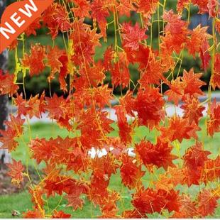 2.M Artificial Vine Red Autumn Maple Leaf Fake Garland