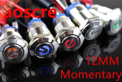 Momentary 1Pc 12mm waterproof Metal Push Button Switch LED l