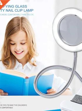 LED Desk Lamp Clip on Light Magnifying Glass Clamp Lamp Eye