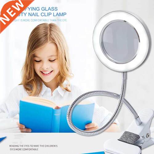LED Desk Lamp Clip on Light Magnifying Glass Clamp Lamp Eye