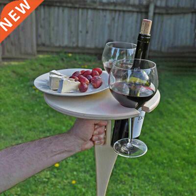 1x Outdoor Wooden Wine Table Portable Picnic Foldable Table