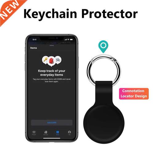 Keychain for Apple Airtags Case Liquid Silicone Protective C