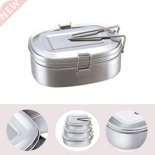 Double Layers Bento Lunch Box Student Stainless Steel Food S