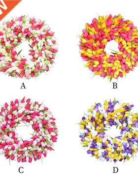 Tulips Wreath Farmhouse Artificial Flower Garland Front Door