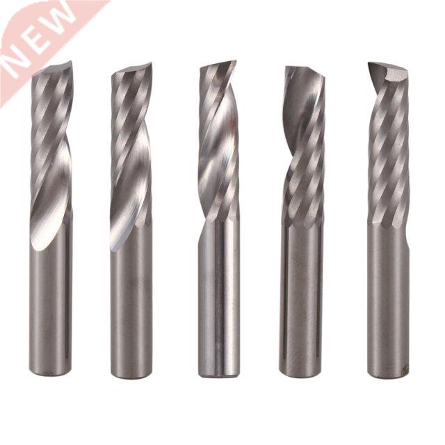 5Pcs 6Mm 1/4 Inch Carbide Cnc Router Bits One Single Flute E