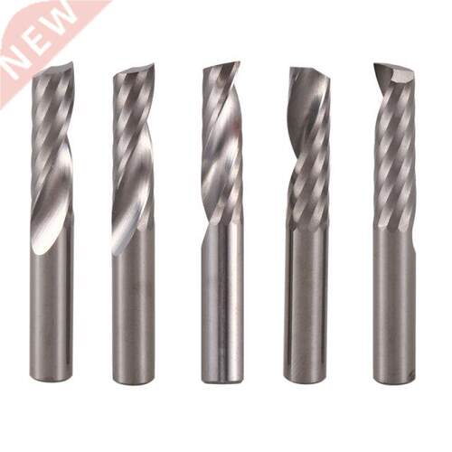 5Pcs 6Mm 1/4 Inch Carbide Cnc Router Bits One Single Flute E