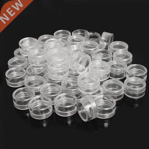 50Pcs 2.5ML Clear Plastic Jewelry Bead Storage Box Small Ro