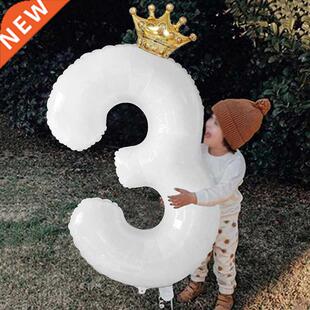 40inch Gold Rose Gold Crown Number Foil Balloon 1st 3st Birt