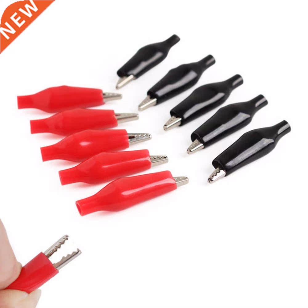 50 Pcs 28mm Red SoftCoated Testing Probe Alligator Clips Cr