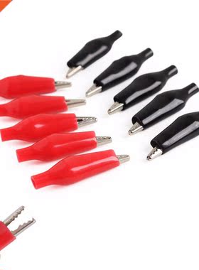 50 Pcs 28mm Red SoftCoated Testing Probe Alligator Clips Cr