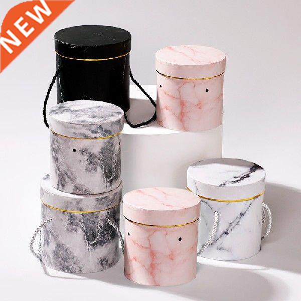 Valentines Day Round Flower Paper Boxes Lid Hug Bucket