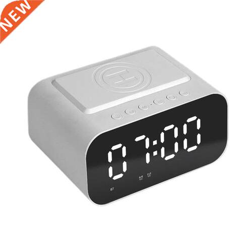 Wireless Charger Alarm Clock Speaker LED Smart Digital Clock