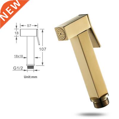 Hand Held Bidet Sprayer Douche Toilet Kit Shiny Gold Brass S