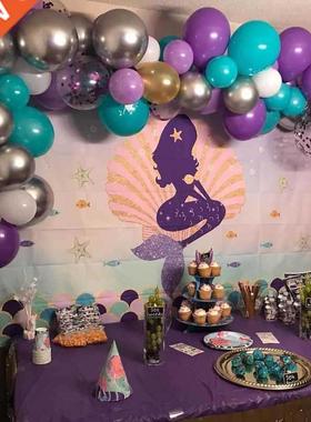 180x110cm Little Mermaid Party Backdrops Under the Sea