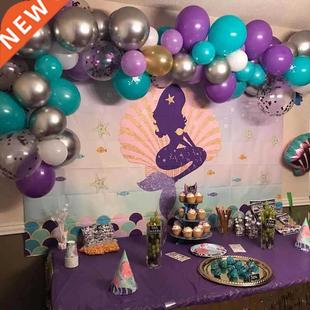 180x110cm Little Mermaid Party Backdrops Under the Sea