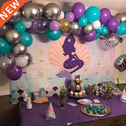 180x110cm Little Mermaid Party Backdrops Under the Sea