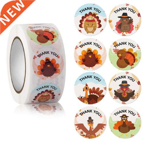 G6DA 500pcs Happy Thanksgiving Day ickers Funny Grateful D