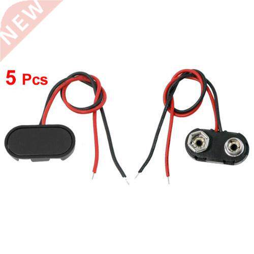 5 Pcs Black I Type 9V 9 Volt Battery Clip Connectors Buckle