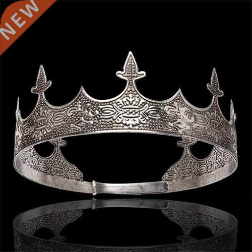 Baroque Vintage Metal Circle Tiaras Royal Queen King Crown B