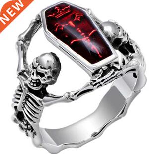 FDLK Vintage Punk Skull Ring Men Hip Hop Engagement Ring Ma