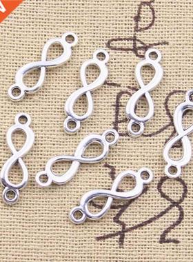 50pcs Chms Link Infinity Symbol Connection 20x6mm Antique