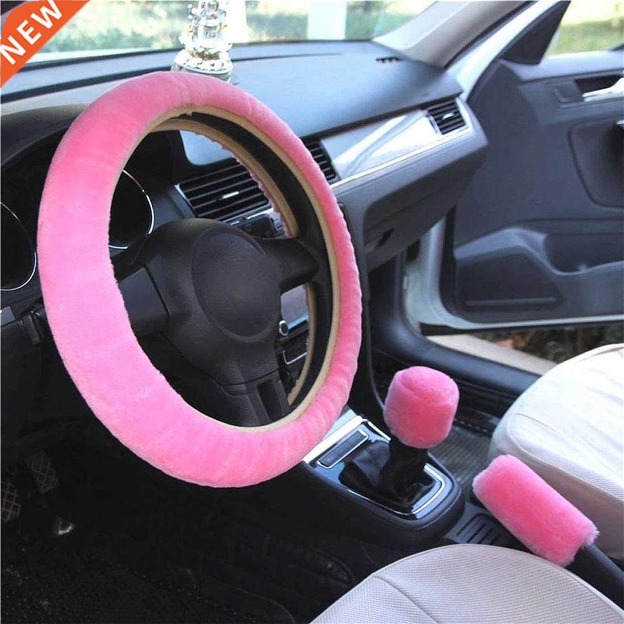 3pcs Car Plush Steering Wheel ver Gearshift Handbrake ver Pr