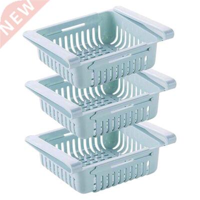 3 Pack Fridge Drawer Organizer,Retractable Refrigerator Orga