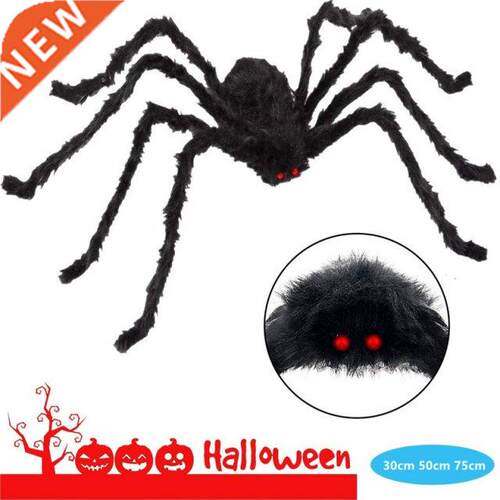 Super big plush spider made of wire and plush black and mult