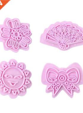 Flower Fan Bowknot Shape Biscuit Embossing Fondant Baking
