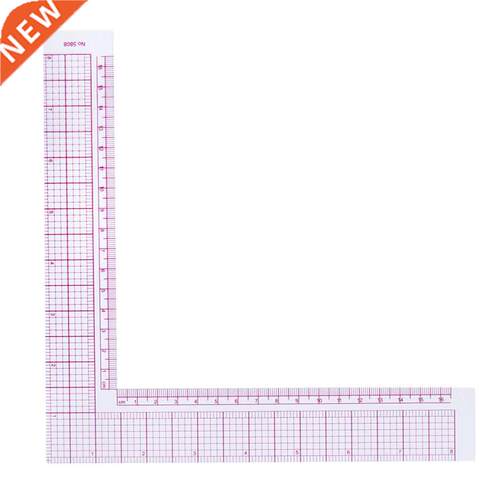2pc L-Square Shape 90 Degree Angle Ruler Plastic Drawing