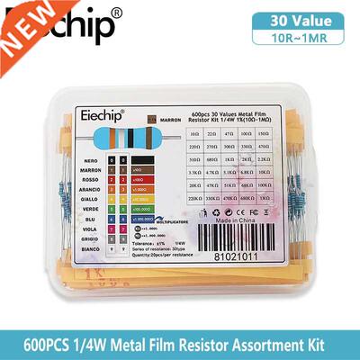 600pcs 1/4W Metal Film Resistor kit set 0 Values resistors