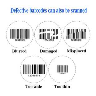 Mini Barcode Scanner Portable QR Bar Code Reader Laser D 1D