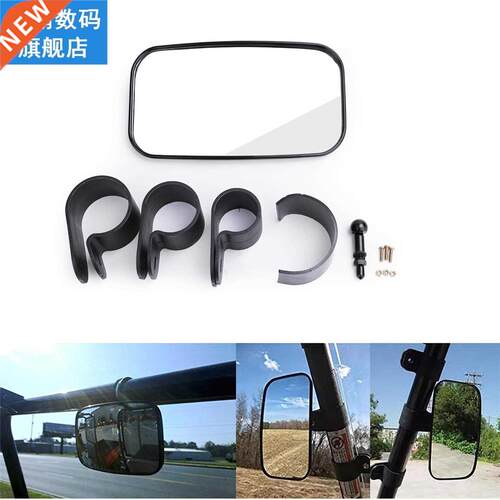 Plastic Black Car Interior Mirror Adjustable Angle Wide View