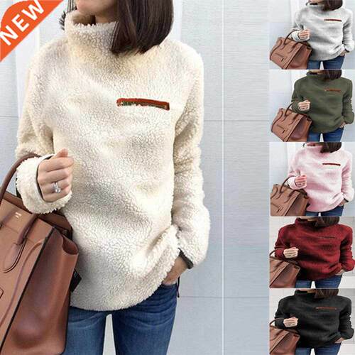 Fleece Hoodie Sweatshirts For Women Autumn Turtleneck Long S