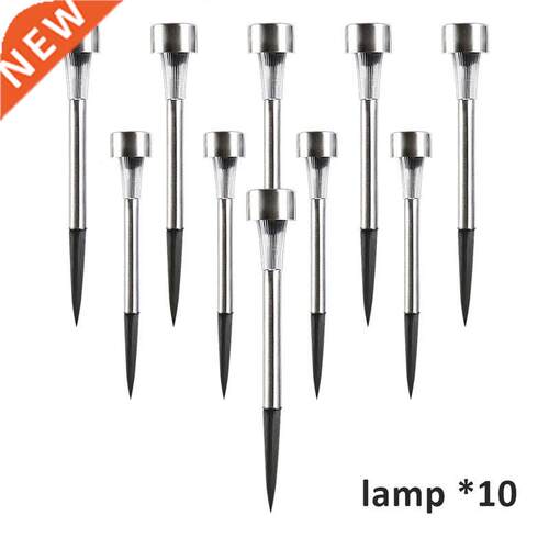 10pcs/lot Stainless Steel + ABS LED Solar Lawn Light