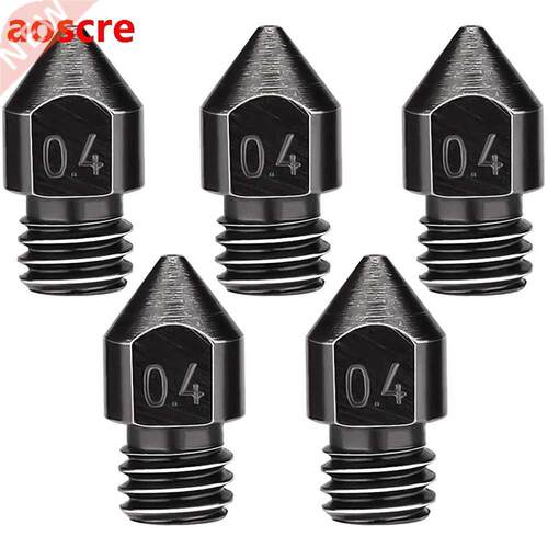 5 Pcs D Printer Extruder Nozzle 0.4Mm Hardened Steel Mk8 No