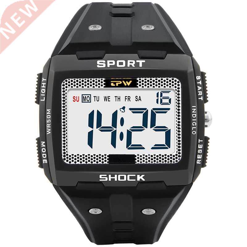 Big Numbers Easy to Read 50 Meter Water Resistant Men Digita