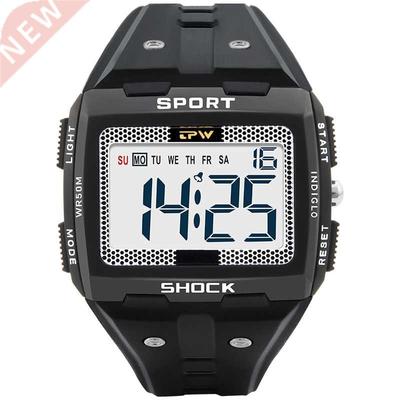 Big Numbers Easy to Read 50 Meter Water Resistant Men Digita