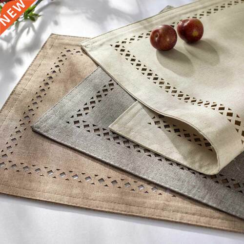 Hotel Rectangular Table Mat Imitation Linen Non-slip