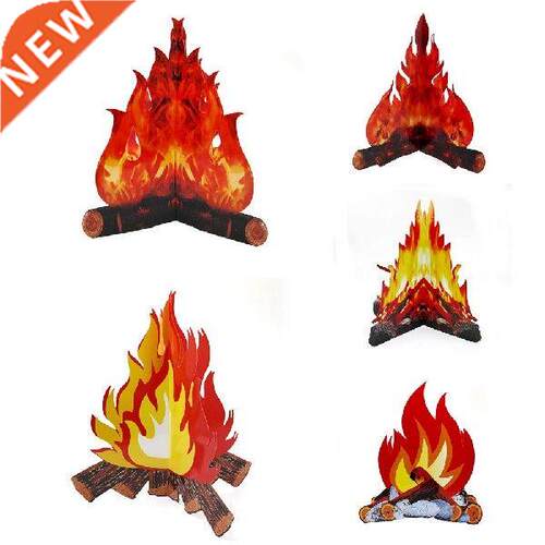 Artificial Fake Flame 12 Inch Tall Paper 3D Decorative