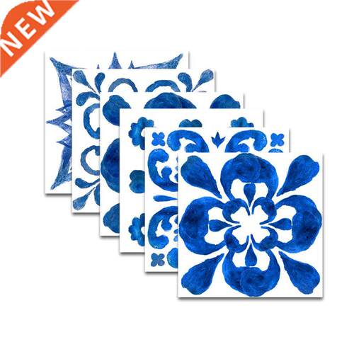 12pcs Blue and White Porcelain Self Adhesive PVC Ceramic Til