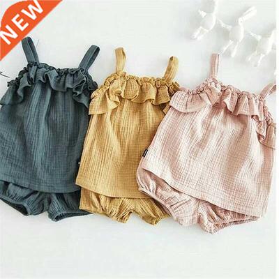 Kids Girls Clothing Sets Summer New Style Baby Girls Sleevel
