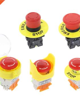 Red Mushroom Cap 1NC DPST AC 660V10A Emergency Stop Indu