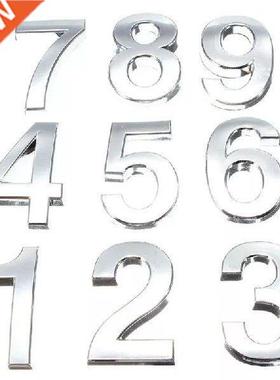 New D Digits 0-9 Number Silver Sticker 5cm Plate Sign
