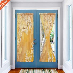 Plum Blossom Texture Wave Fan Door Curtains for Kitchen