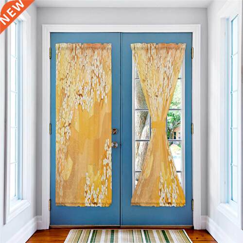 Plum Blossom Texture Wave Fan Door Curtains for Kitchen