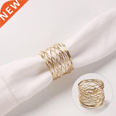 1pc High Quality Wide Round Gold Napkin Rings Metal Cross
