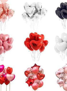 10pcs Multi Rose Gold Heart Foil Balloons Helium Balloon Bi