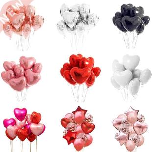 10pcs Multi Rose Gold Heart Foil Balloons Helium Balloon Bi